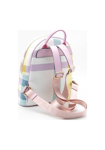 Silver Polo Sp1062 Kadın Sırt Çantası Ekose Lila-pembe