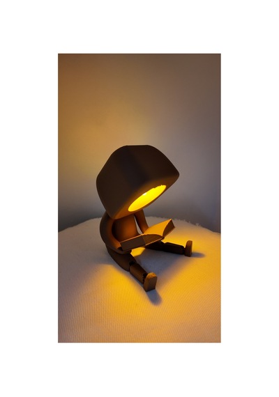 3d Home Aksesuar Dekoratif Işıklı Sevimli Kitap Okuyan Biblo Led Tealight Gece Lambası