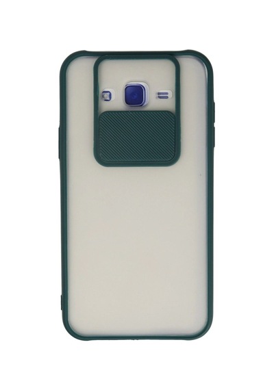 Samsung Galaxy Uyumlu - J7 Kılıf Palm Buzlu Kamera Sürgülü Silikon - Yeşil Çok Renkli