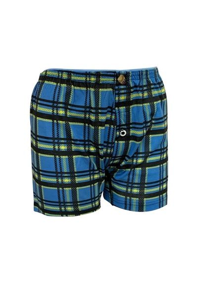 Jojoboy Polo Erkek Mavi-Siyah-Sarı Desenli Boxerdon 2 Li