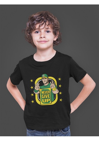 Bumeta John Cena Never Give Up American Güreşi Çocuk Tişört T-shirt Siyah