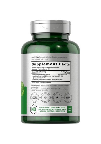 Horbäach Graviola Extract 2000 Mg 120 Capsules.usa.4037