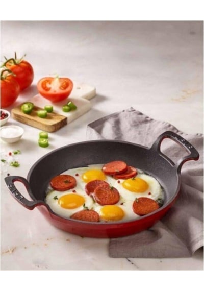 Lava Döküm Kırmızı Tava Sahan 20Cm