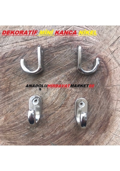 Dekoratif Mini Aski Mini Kanca Tesbih Askisi 12 Adet Nikel Renk