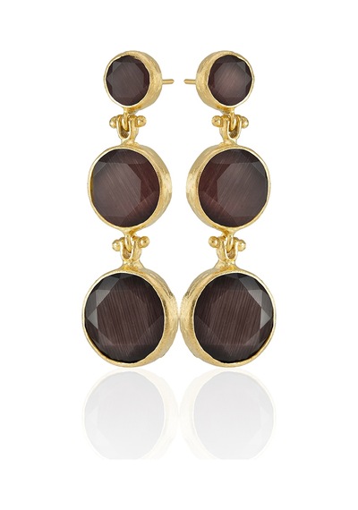 Kadir Jewellery 22 Ayar Altın Kaplama Vintage Küpe -el İşçiliği Ve Hipoalerjenik Küpe Kehribar 12979996