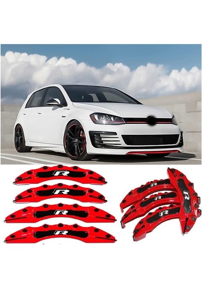 Vw Golf7 2012-17.18.19janta Uyumlu Kırmızı 4.lü R Kaliper Kapagı