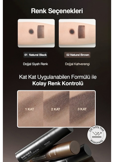 Suya Ve Tere Dayanıklı, Saç Cushion Topik + Fırça Dashu Daily Slim Quick Hair Line Cushion Black