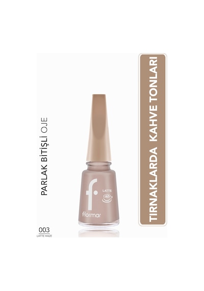 Flormar Latte Nail Enamel Yüksek Pigmentli & Parlak Bitişli Oje 003 Latte Haze