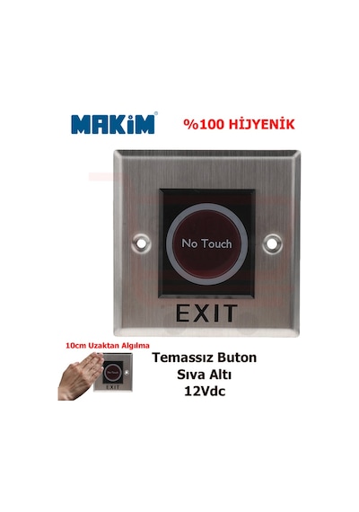 Temassız No Touch Kapı Açma Çıkış Butonu Sıva Altı