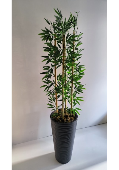 Rüzgar Yapay Çiçekçilik 180 Cm Kumsal Saksıda Bambu Yeşil