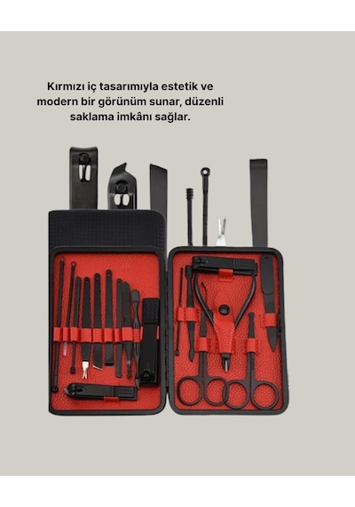 Kuş Sağlık & Bakım Diğer Şık Kutu Tasarımlı 17 Parça Manikür Pedikür Seti Dayanıklı Ve Hijyenik