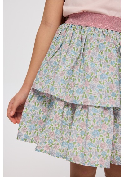 Panço Liberty Kumaş Kız Çocuk Etek Pembe