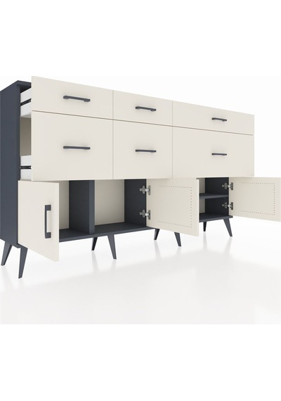 Arges Konsol Tek Raflı 6 Çekmeceli 4 Kapaklı 176x30x99 Antrasit-aytaşı Aytası - Antrasıt Arges Konsol Tek Raflı 6 Çekmeceli 4 Kapaklı 176x30x99 Antrasit-aytaşı Aytası - Antrasıt