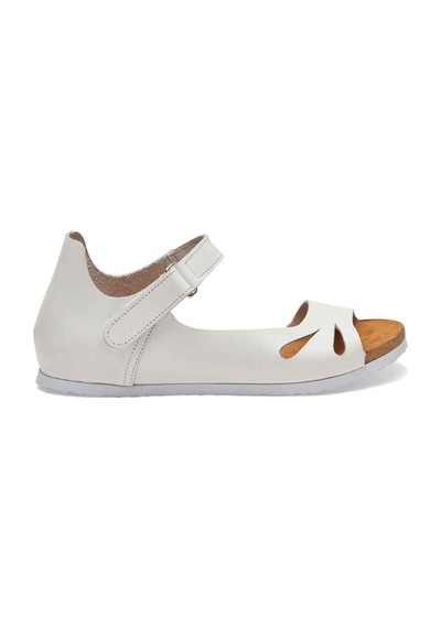 Comfortfusse Daisy - Kadın Ortopedik Hakiki Deri Sandalet Beyaz