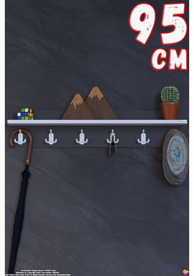 Kedi 18 Kancalı Hol Askısı 3'lü Set 81,4x19 Cm - Şık Tasarım, Çok Amaçlı Düzenleyici Ve Yer Tasarrufu Gri
