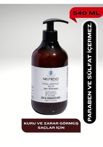 Neutrevo Professional No:1 Hyaluronic Acid Serisi Nem Ve Dolgunluk Veren Saç Bakım Şampuanı 540 Ml Tüm Saç Tipleri