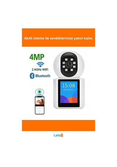 Akıllı Ev Kamerası 2.4 Ghz Bluetooth Sesli Görüntülü İletişim