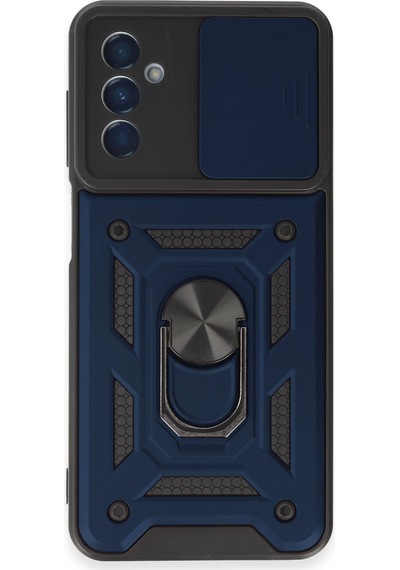 Samsung Galaxy  Uyumlu  M14 5g Kılıf Pars Lens Yüzüklü Silikon - Lacivert