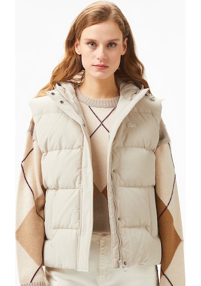 Lacoste Down Fill Water Resistant Womens Vest Kadın Su İtici Sabit Kapüşonlu Kaz Tüyü Yelek Taş Taş Rengi Lacoste Down Fill Water Resistant Womens Vest Kadın Su İtici Sabit Kapüşonlu Kaz Tüyü Yelek Taş Taş Rengi