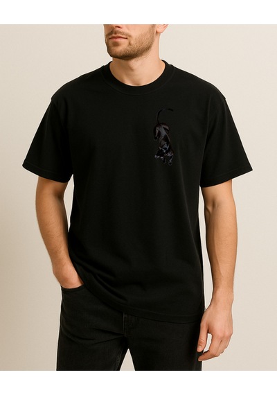 Hugo Boss Etnik Puma Baskılı T-shirt Siyah