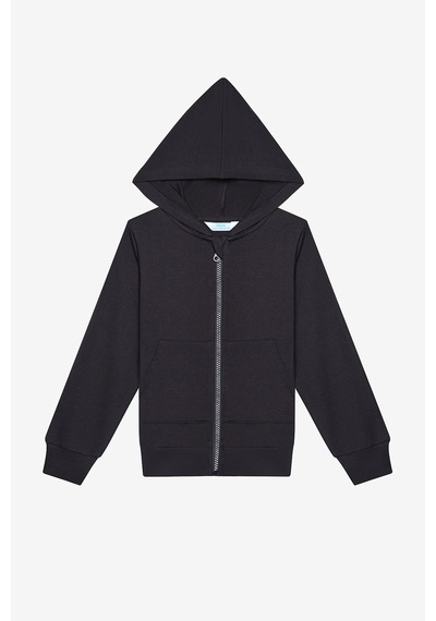 Penti Unisex Basic Siyah Hoodie Siyah Siyah