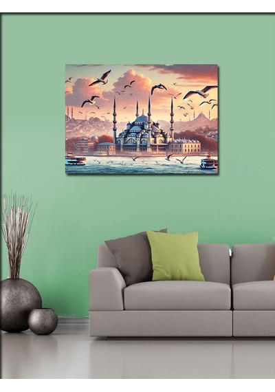 Kanvas Tablo İstanbul Un Gün Batımı 100cmx140cm
