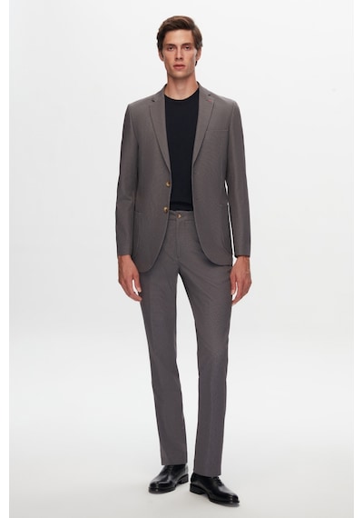 D's Damat Ds Damat Slim Fit Gri Baskılı Kırışmayan Sihirli Takim Elbise 1hc05ım09577m Gri