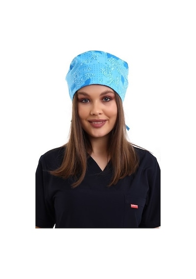 Turkuaz Kamuflaj Desenli Cerrahi Bone - Doktor Bone-Standart-3902 Turkuaz Kamuflaj