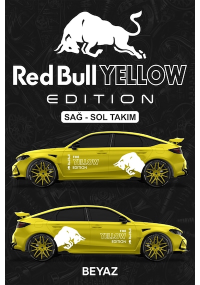 Red Bull Yellow Edıtıon Sticker - Yan Gövde Kaplama Seti Beyaz - 814881671