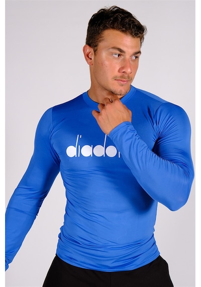 Diadora Soloben - Erkek Mavi Uzun Kollu Spor T-Shirt - Tsrt-Zn Saks