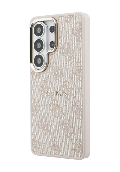 Galaxy Uyumlu S26 Ultra Kılıf Guess Lisanslı M-safe Uyumlu Pu Deri 4g Desenli Yazı Logolu Kapak Pembe Pembe