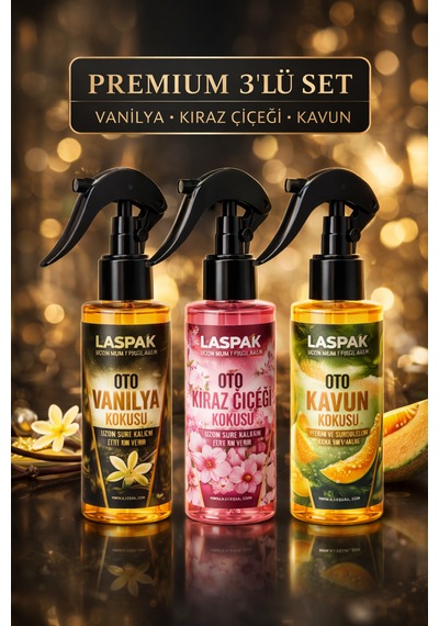 Premium 3 Lü Oto Kokusu Seti Uzun Süre Kalıcı Doğal Esans Yoğun Aroma 001