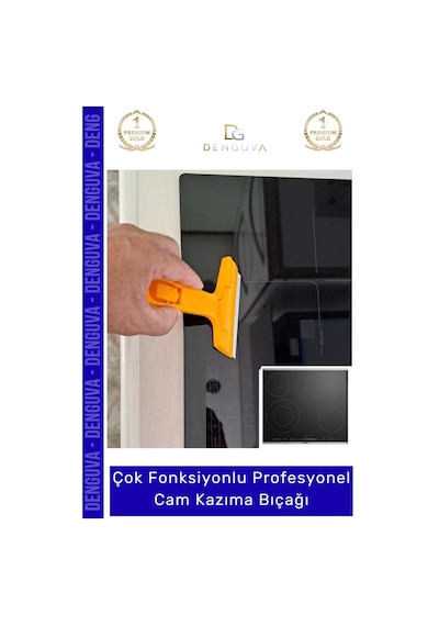 Kazımabıçağı 100mm Profesyonel Cam Zemin Sıyırma Derz Boya Kazıma Bıçağı 2 Adet Yedek Bıçak l Çok Renkli