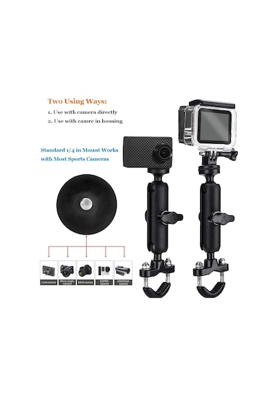 Eyeon Kamera Bisiklet Motosiklet Tutacağı Gidon Tutacağı 360 Ayarlanabilir Evrensel Metal Bisiklet Motosiklet Moto Tutacağı 1/4 Dişli Go Pro Hero 10/9/8/7/6/5/4 Session Max 360 One R X İçin Siyah Eyeon Kamera Bisiklet Motosiklet Tutacağı Gidon Tutacağı 360 Ayarlanabilir Evrensel Metal Bisiklet Motosiklet Moto Tutacağı 1/4 Dişli Go Pro Hero 10/9/8/7/6/5/4 Session Max 360 One R X İçin Siyah