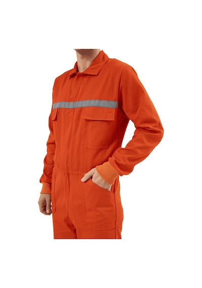 Kant 16/12 Gabardin Kumaş Bütün Kollu Tulum Turuncu Çok Renkli