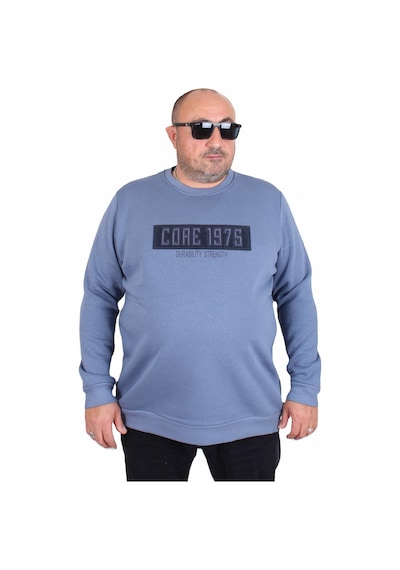 Moc Grande Mocgrande Erkek Büyük Beden Sıfır Yaka 3ip Sweat Core 1975 24209 Mavı Mavi