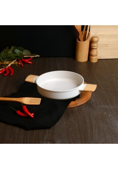 Belarıva 20 Cm Beyaz Ahsap Saplı Sahan Beyaz