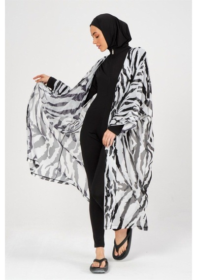 Alfasa Alf7015 Zebra Kemerli Pareo Siyah