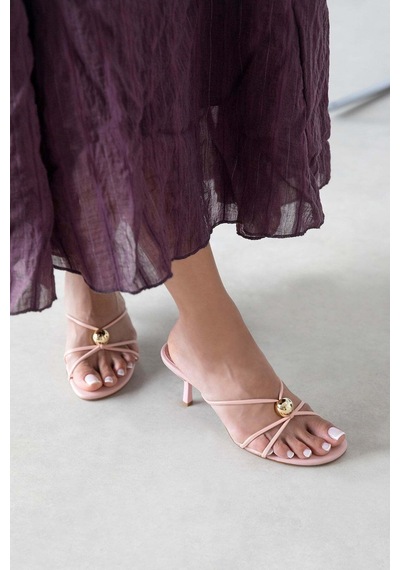 Wolk Shoes Aurora Kadın Topuklu Deri Sandalet Pembe