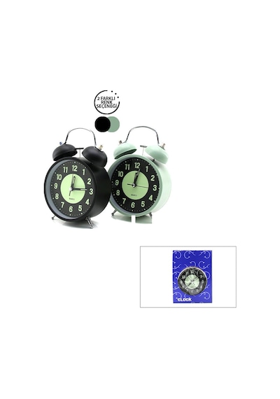Twin Bell Alarm Clock Bgc-37 No-847 Yuvarlak Masa Çalar Saat Çap: 11cm Pilli Işıklı Fosforlu Diğer