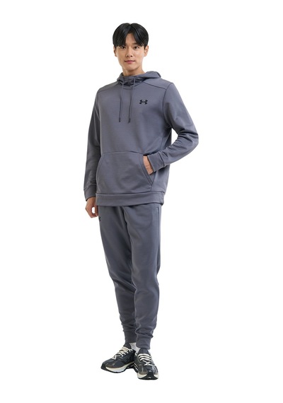 Under Armour Armour Fleece Erkek Gri Kapüşonlu Sweatshirt Gri