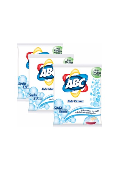 ABC Elde Yıkama Toz Çamaşır Deterjanı Soda Etkili 3 x 600 G
