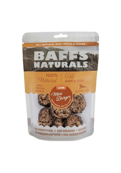 Baffs Naturals Kurutulmuş Kuzu Etli Mini Burger Köpek Ödülü 100 Gr