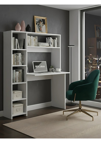 Premium Mdf Ürün Modern Kitaplıklı Çalışma Masası Raflı Öğrenci Ve Home Ofis Bilgisayar Masası Beyaz Premium Mdf Ürün Modern Kitaplıklı Çalışma Masası Raflı Öğrenci Ve Home Ofis Bilgisayar Masası Beyaz