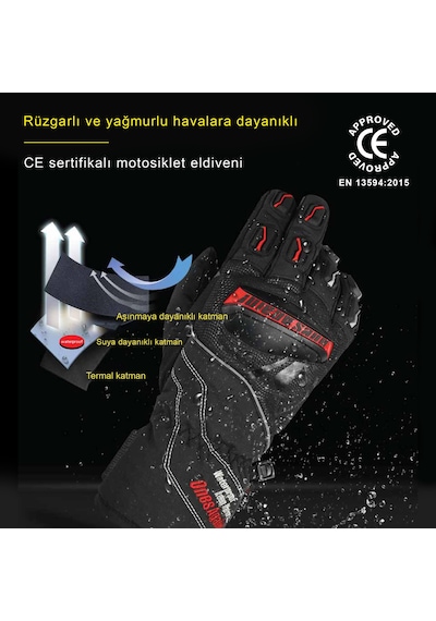Onesagaın Ones Again Eldiven Mg01 Uzun Kislik Eldiven Kirmizi/siyah Kırmızı - Siyah