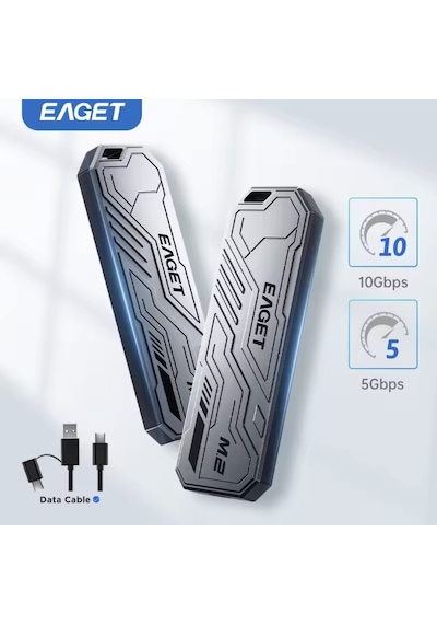 Eaget Se910d M2 Nvme+sata Kutusu Çift Protokol Ce Lisanslı 2280/2260/2242/2230/ 10gbps Usb 3.2 Yüksek Hızlı Son Nesil Teknoloji Metal Sağlam