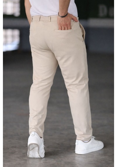 Bürke Erkek Bej Renk Kaliteli Battal Büyük Beden Kumaş Pantolon (100-135 kg battal beden 40-42-44)