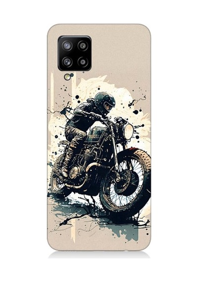 Samsung Galaxy A42 5g Uyumlu Motorsikletçi Desenli Silikon Kılıf
