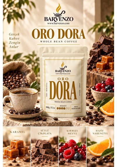 Barvenzo Oro Dora 1000 G İpeksi Lezzet Nitelikli Kahve Espresso