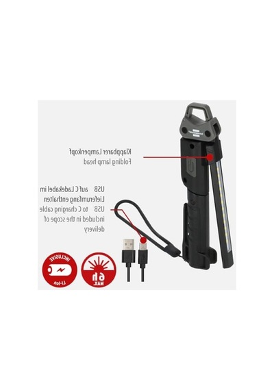Katlanabilir Led Atölye Lambası - 400 Lm, Usb C Şarjlı